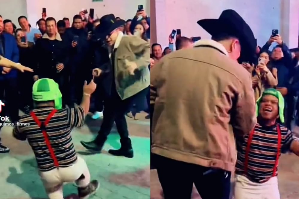 El nuevo Medio Metro bailó cumbia con Eduin Caz. Foto: Captura de pantalla tomada de TikTok @purofirmes