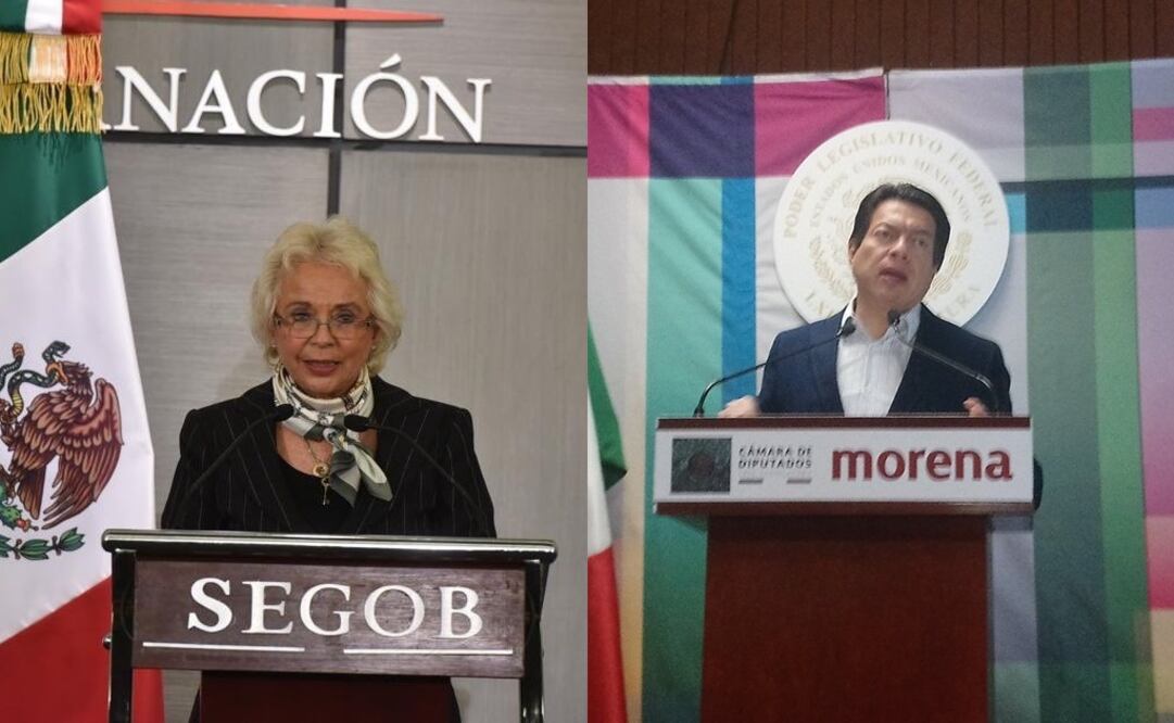 Olga Sánchez Cordero y Mario Delgado. Foto: Especial