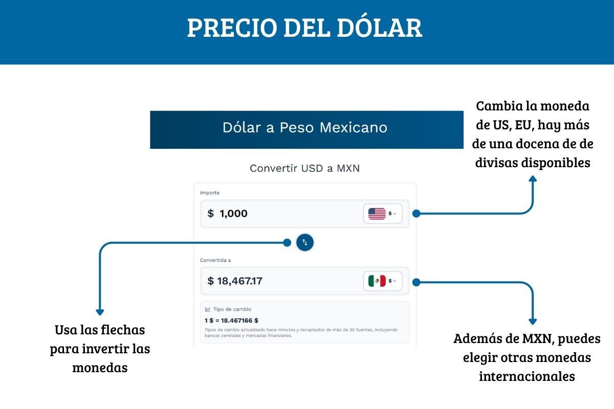 Cómo consultar el precio del dólar hoy y convertir pesos en tiempo real