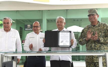 AMLO atestigua entrega simbólica a Banco del Bienestar de más de 2 mil sucursales terminadas por Sedena