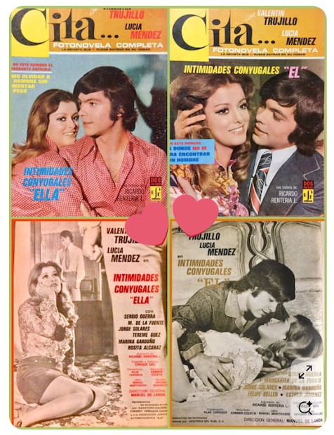 Valentín Trujillo y Lucía Méndez fueron una de las parejas más queridas de los años setentas. 
Aquí protagonizando portadas de "Cita de lujo".