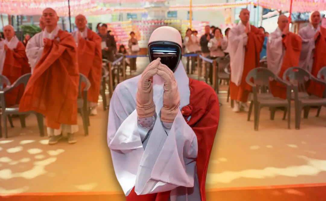 "Gabi", el primer monje robot budista generó un amplio debate en redes sobre la incorporación de robots en prácticas religiosas. Foto: Yonhap News Agency