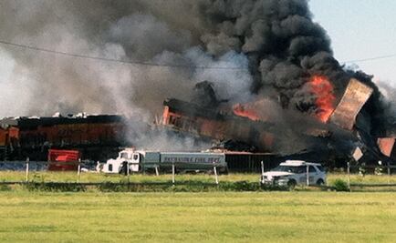 Reportan choque de trenes en Texas