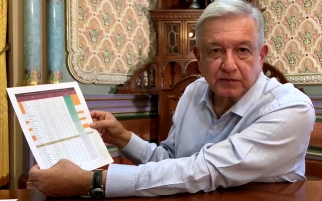 El Presidente gabó un video en el Salón Morisco de Palacio Nacional. Foto: Twitter @lopezobrador_