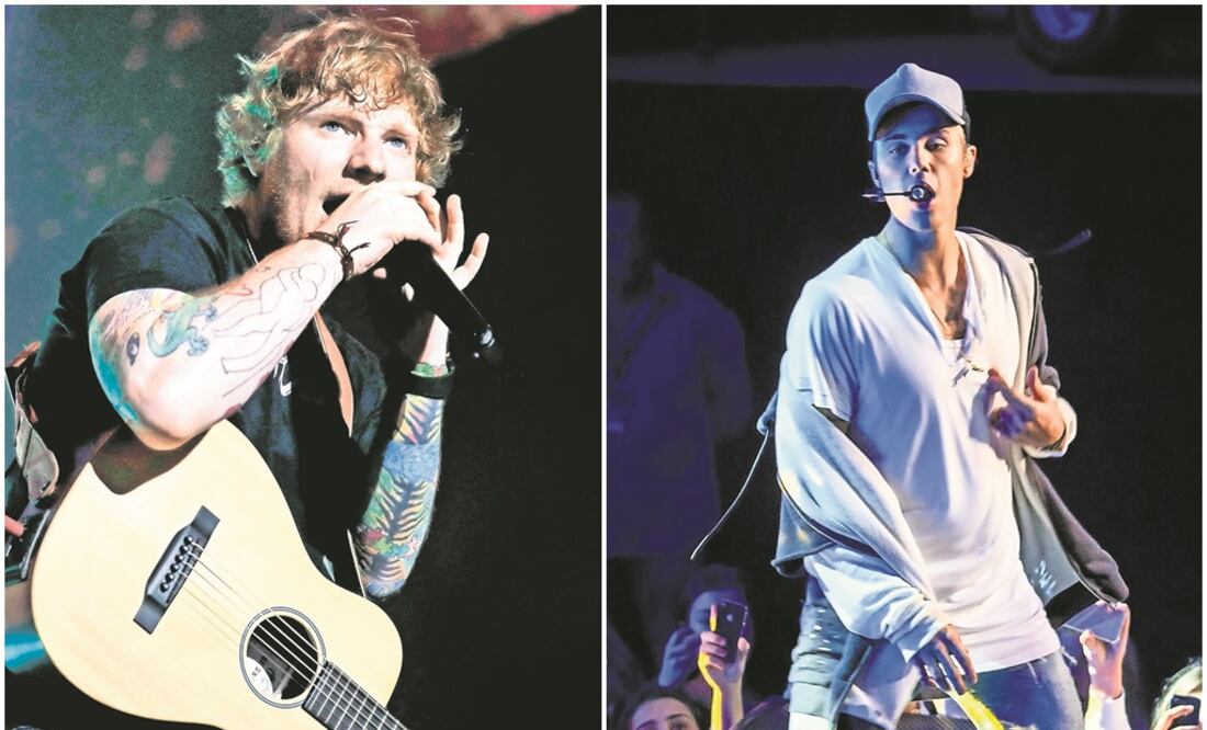 Ed Sheeran y Justin Bieber. Fotos: Archivo EL UNIVERSAL