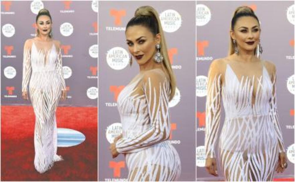 Aracely Arámbula impacta con vestido transparente