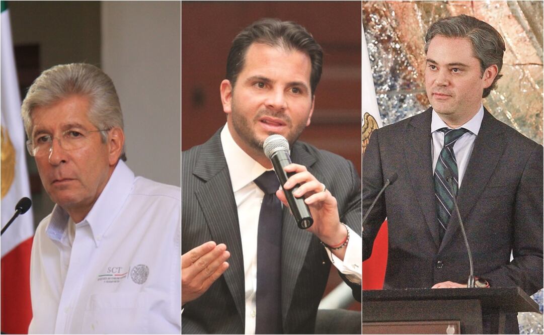 Gerardo Ruiz Esparza, Rafael Pacchiano y Aurelio Nuño, titulares de las secretarías que sufrirán recortes presupuestales. FOTO: Especial
