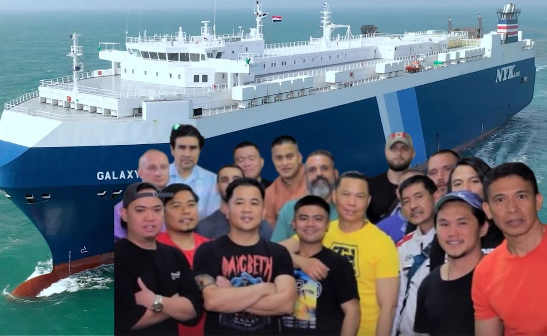 Marcos Gómez Jerez y Arturo Alberto Zacarías Meza, dos marineros mexicanos secuestrados por rebeldes hutíes en el Mar Rojo el 19 de noviembre de 2023, fueron liberados el 22 de enero de 2025 tras 430 días de cautiverio. (22/01/05) Fotos: AP y EFE