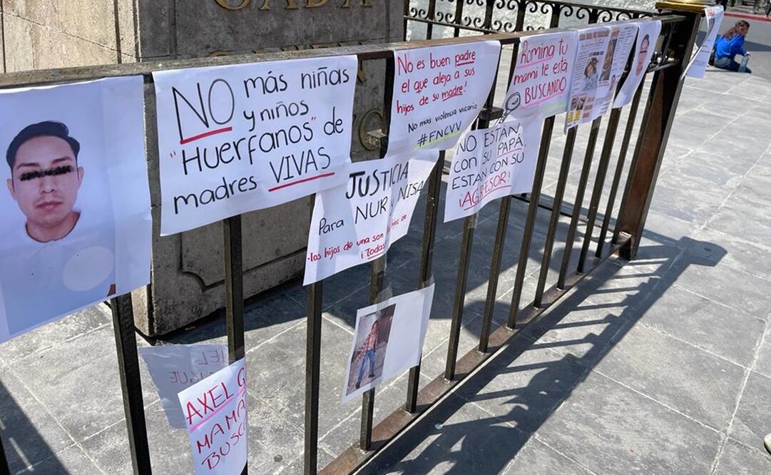 Integrantes del Frente Nacional contra la Violencia Vicaria en Morelos expusieron casos durante una protesta / Foto: Justino Miranda. EL UNIVERSAL