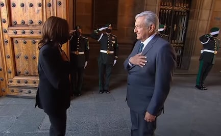 “¡Mucho gusto!”: AMLO recibe en Palacio Nacional a Kamala Harris