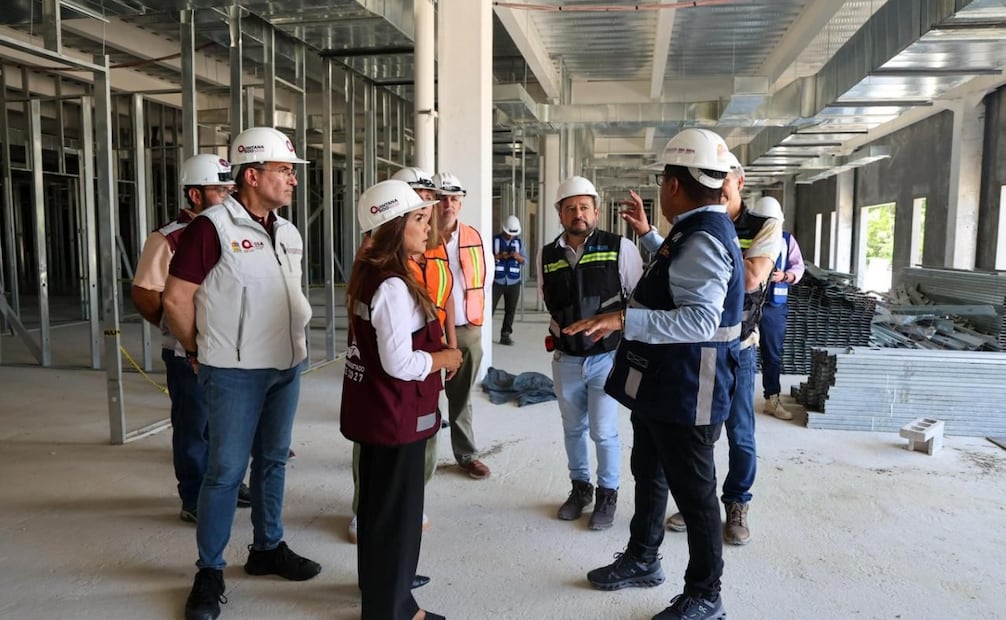 Mara Lezama supervisa nuevo Hospital General de Chetumal. Foto: Especial