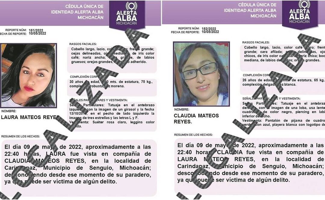 Las hermanas Mateos Reyes tenían 30 y 26 años. Foto: Especial