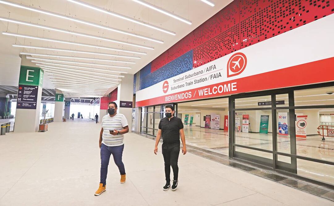 Aspectos de la nueva estación de suburbano que conectara el Aeropuerto Internacional Felipe Ángeles.Foto: Fernanda Rojas/EL UNIVERSAL