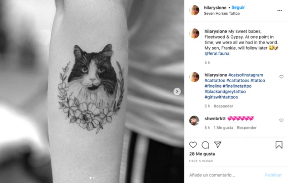 Tatuajes ideales para las personas que aman a los gatos
