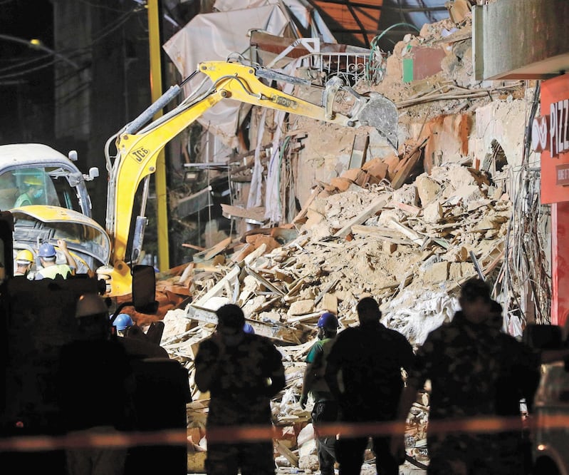 Los trabajos de los rescatistas, entre los escombros de un edificio en el área de Gemmayze en Beirut, concluyeron el pasado 5 de septiembre. Foto: ANWAR AMRO. AFP