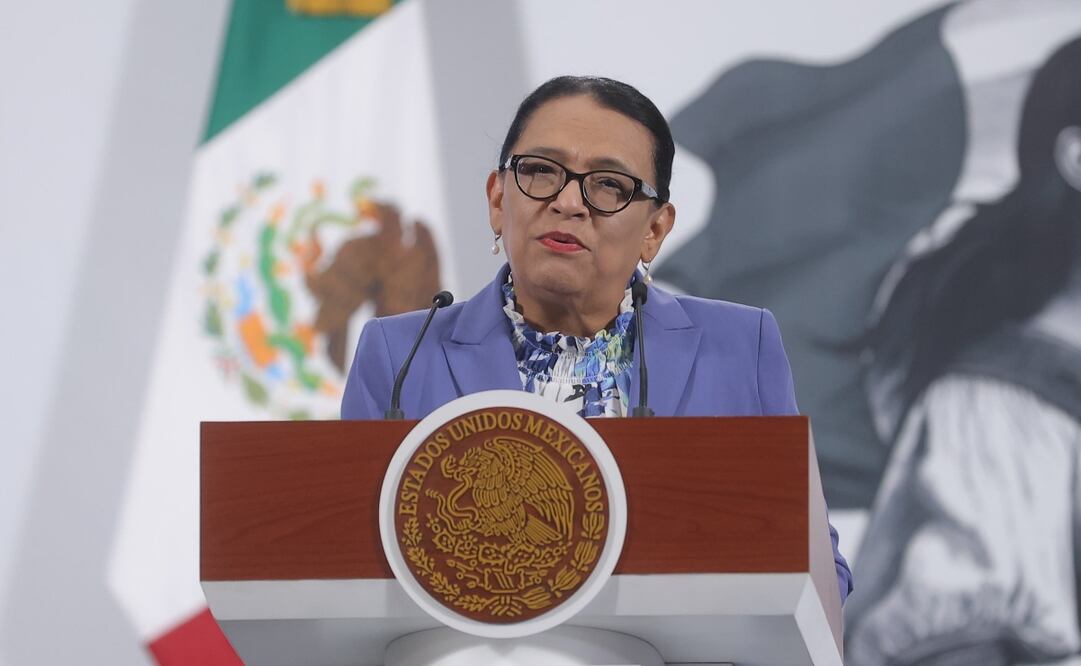 Conferencia mañanera de la secretaria de gobernación, Rosa Icela Rodríguez, en el Palacio Nacional. Foto: Gabriel Pano / EL UNIVERSAL