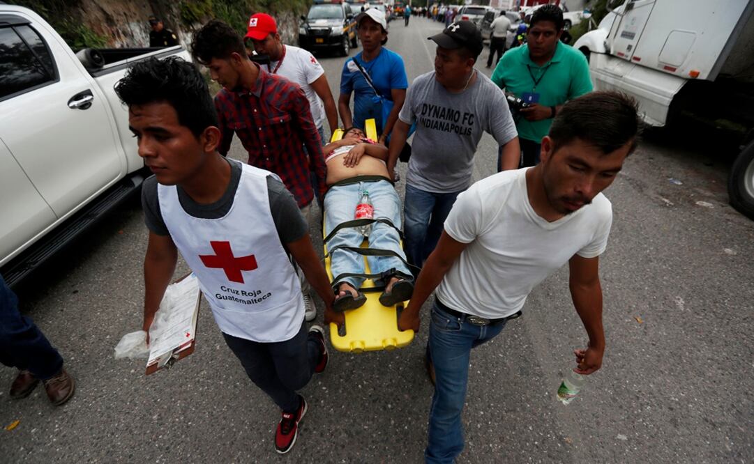 Hondureña fue atendida por insolación a su paso por Guatemala. Foto: EFE