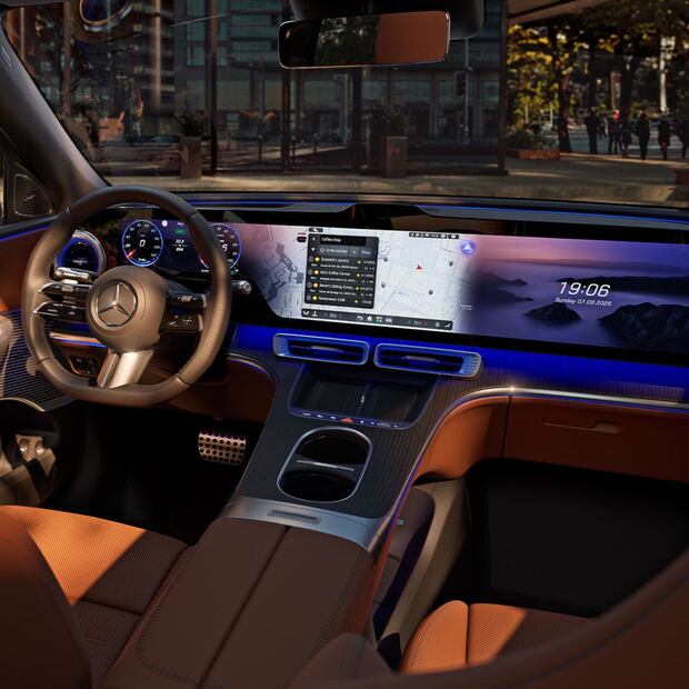 El nuevo Mercedes tiene la pantalla más grande de un Mercedes a la fecha. Foto: Mercedes Benz