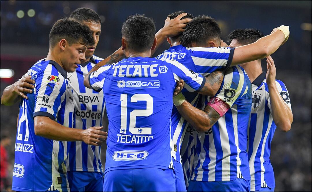 Monterrey celebra uno de los goles ante Tijuana