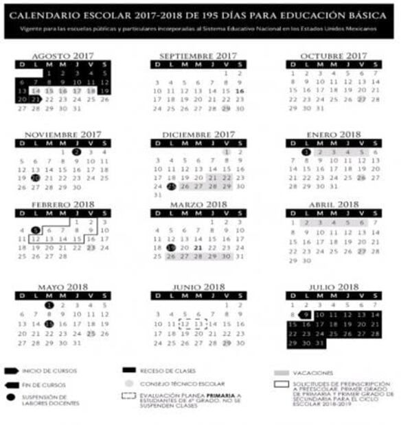 Publican calendarios escolares para el ciclo 2017-2018