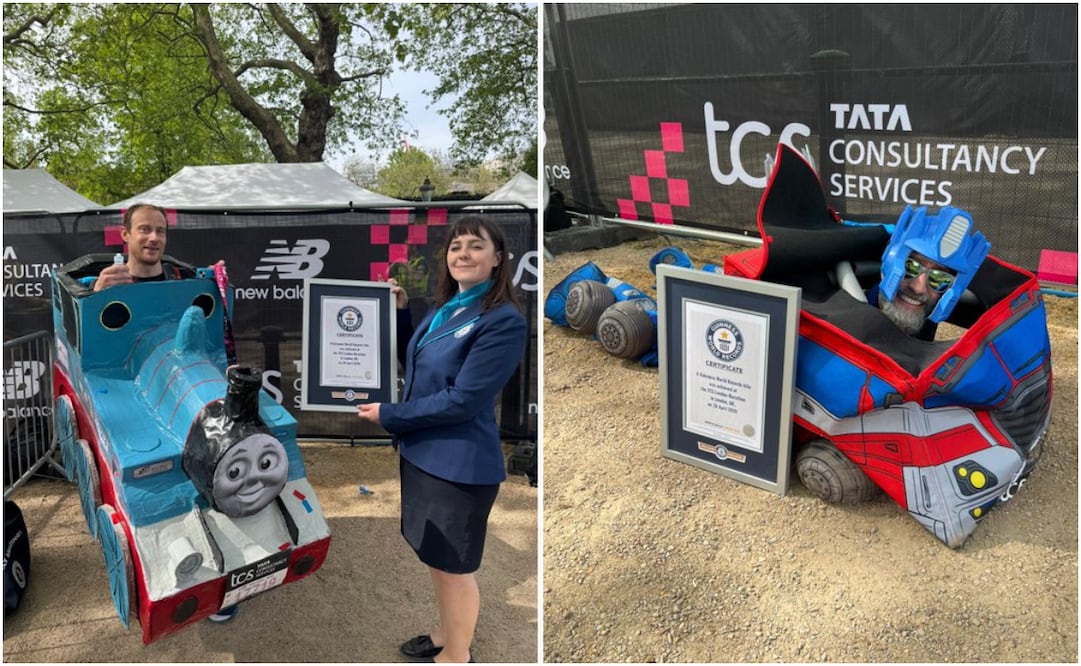 Participantes del Maratón de Londres batieron diversos Récords Guinness este domingo 26 de abril con su creatividad. Foto: X @GWR