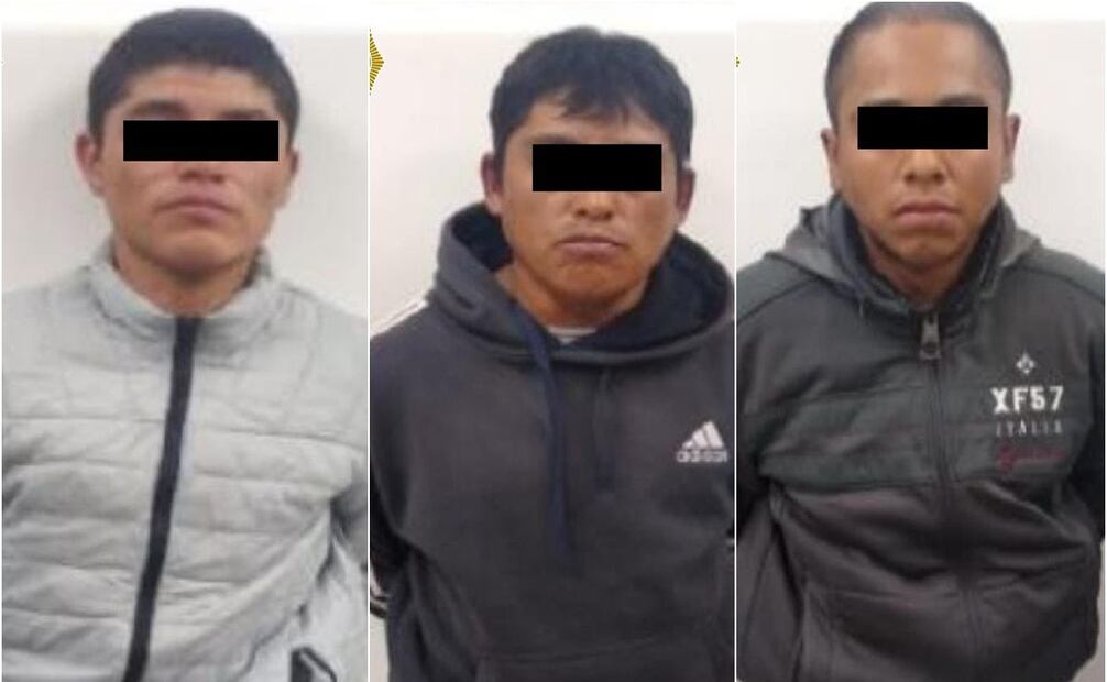 Gabriel, Luis y Alan "N" fueron detenidos por los delitos de homicidio calificado, homicidio calificado en grado de tentativa y contra la salud. Foto: Especial/EL UNIVERSAL