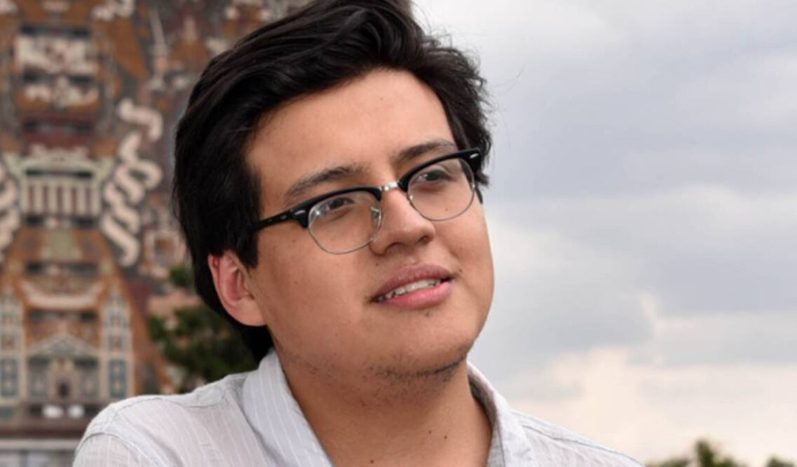 En la foto, Eduardo Ángel Aguilar Vásquez, ganador del Concurso de Composición “Arturo Márquez” (TOMADA DE DGCS UNAM)