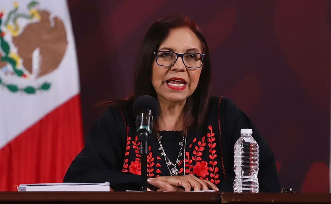 Conferencia de prensa encabezada por la secretaria de Educación Pública, Leticia Ramírez Anaya, sobre nuevos libros de texto de la SEP. Foto: Berenice Fregoso/ EL UNIVERSAL