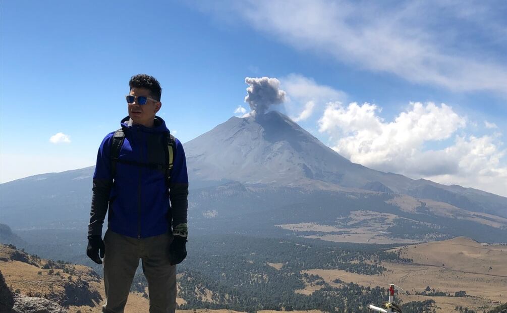 Gerardo Matamoros, influencer que subió al Popocatépetl. Foto: Cortesía