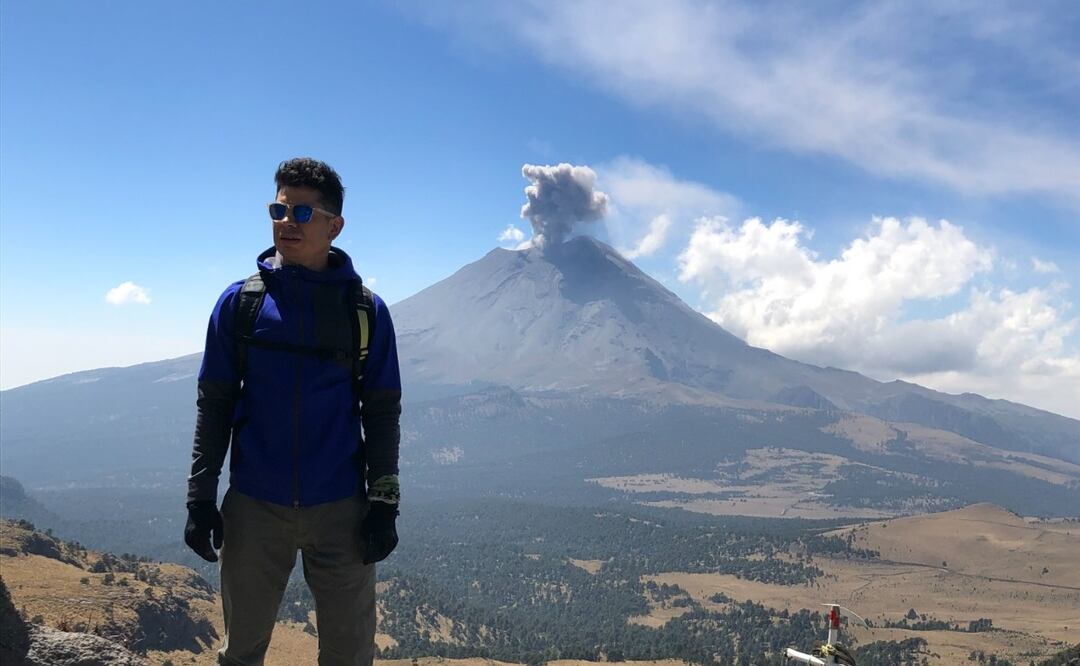 Gerardo Matamoros, influencer que subió al Popocatépetl. Foto: Cortesía