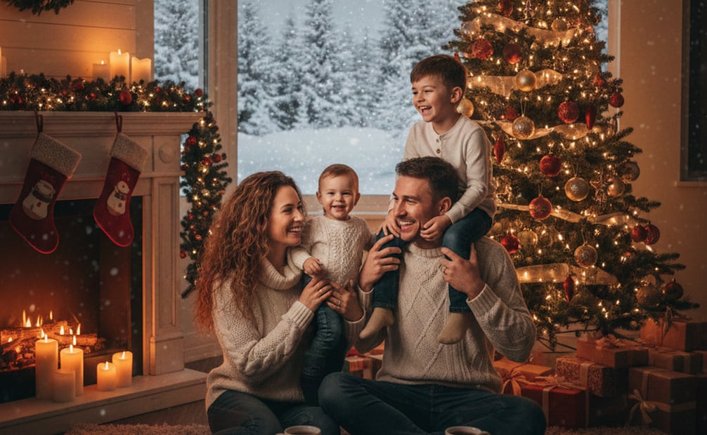 Así puedes crear tu foto navideña con ayuda de la IA de Gemini. Foto: Creada con IA