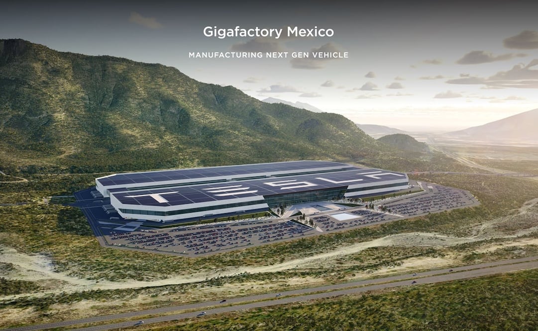 Prototipo de la planta de Tesla que se instalará en Nuevo León. Foto: Twitter @Tesla