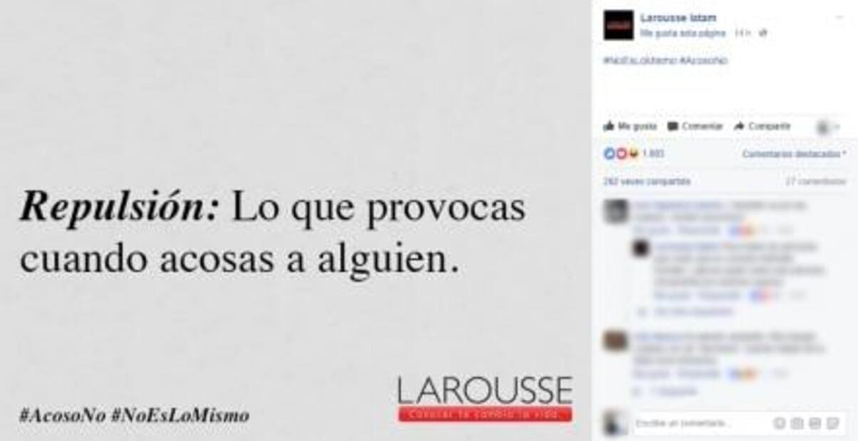Larousse lanza campaña contra el acoso sexual