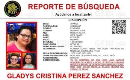 Madre e hijos desaparecen en Nuevo León; se dirigían a Nuevo Laredo, Tamaulipas