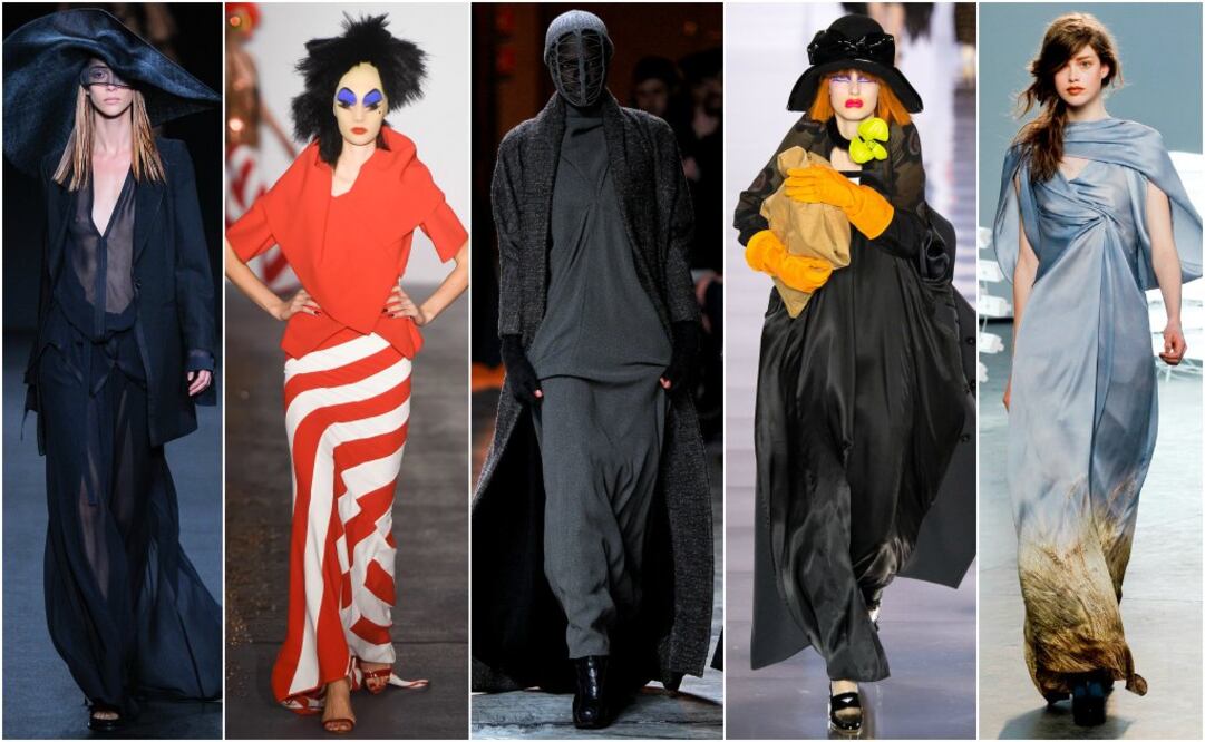 De izquierda a derecha: Ann Demeulemeester, Gareth Pugh, Rick Owens, Maison Margiela, y Rodarte
