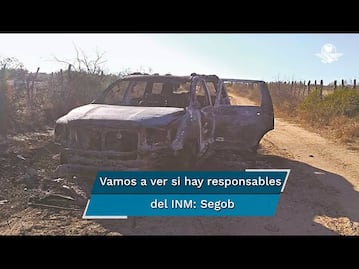 Indagan a funcionarios de Migración por asegurar camioneta calcinada en Camargo
