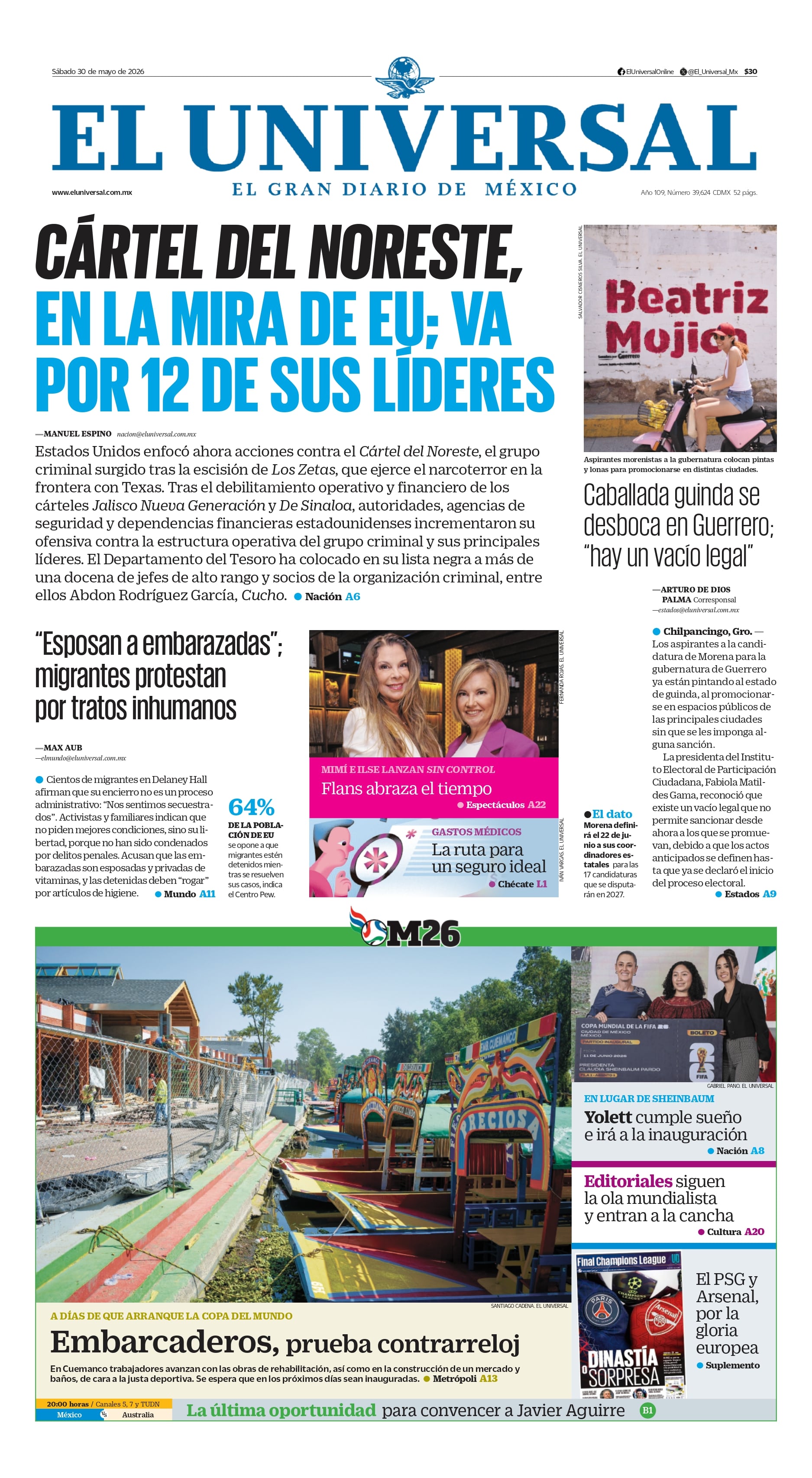 Portada impresa del 30 de mayo de 2026