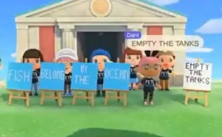 "Los peces son amigos". La protesta de PETA en Animal Crossing