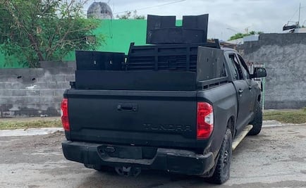 Aseguran camioneta blindada y armas largas tras enfrentamiento en Tamaulipas