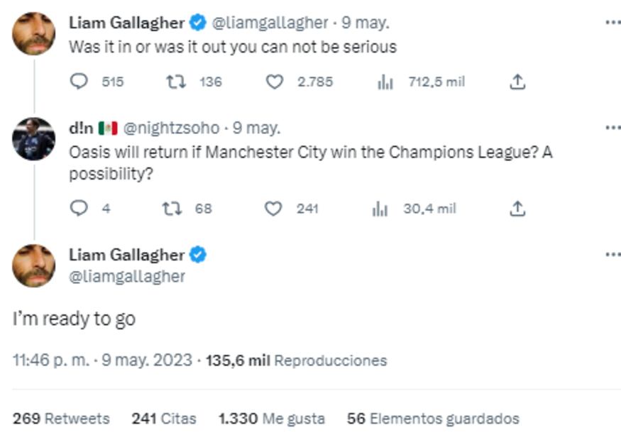 Tuit de Liam Gallaguer