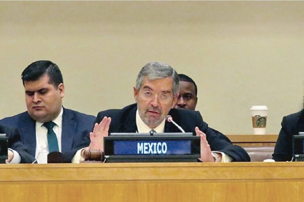 El embajador Juan Ramón de la Fuente, durante la sesión extraordinaria de Naciones Unidas (TOMADA DE TWITTER)