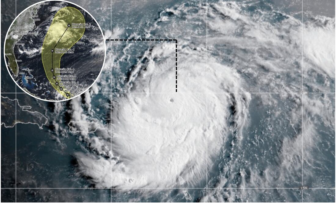 Huracán Erin sube a categoría 5; ¿cuál es el pronóstico de su trayectoria y qué estados afectará?. Foto: AP / Redes Sociales (Conagua)