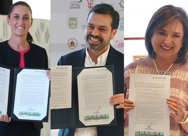 Claudia Sheinbaum, Xóchitl Gálvez y Álvarez Máynez firman Pacto por la Primera Infancia
