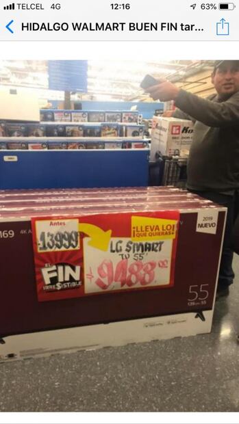 Ahora en Pachuca, Walmart vende 8 pantallas en $1500 cada una