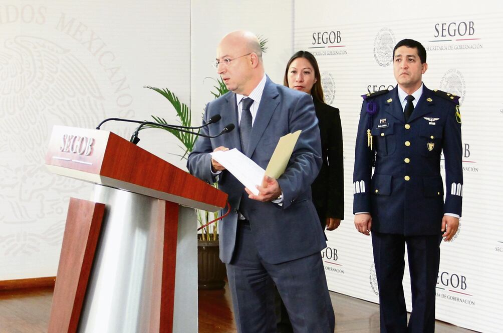 Pormenores de la detención. El comisionado Renato Sales dio a conocer ayer la captura de Martín Avendaño (ADOLFO VLADIMIR. CUARTOSCURO)