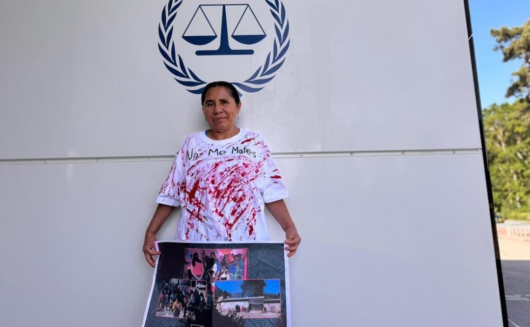 Marcela de Jesús Natalia, activista y desplazada indígena, acudió a la Corte Penal Internacional a denunciae a "Los Ardillos" (27/05/2026). Foto: Especial
