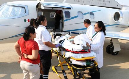 Trasladan a menor en ambulancia aérea a la CDMX