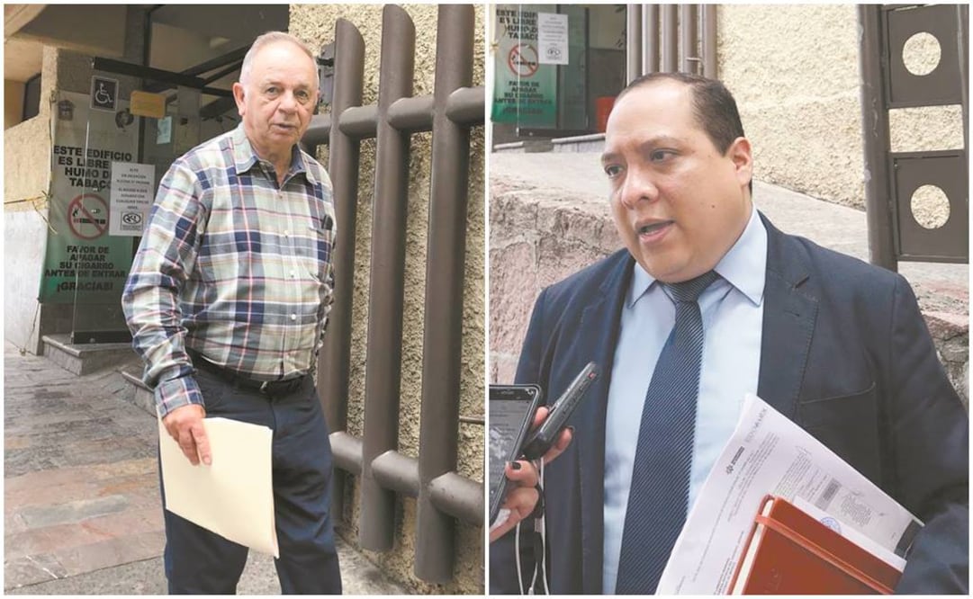 Pedro Tamés (izq.), padre de la exregidora de Atizapán; Simón Hernàndez (der.), abogado de Daniel y Felipe. Fotos/REBECA JIMÉNEZ. EL UNIVERSAL