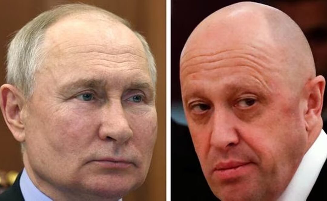 Esta combinación de fotos muestra al presidente de Rusia, Vladimir Putin, y al jefe del Grupo Wagner Yevgeny Prigozhin. Foto: AFP