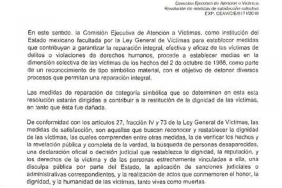A 50 años, el Estado debe disculpas a víctimas del 68